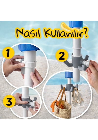Plaj Şemsiyesi Askısı - Kanca Karışık Renkli