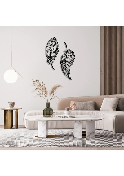 Feathers Metal Tablo Siyah