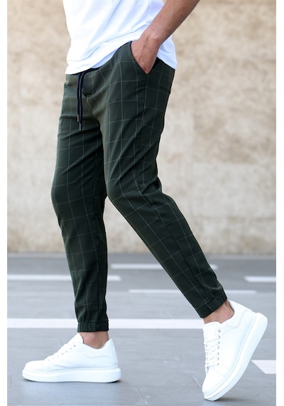 Madmext Madmext Ekoseli Haki Jogger Mad4081-haki Haki