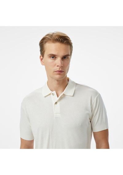 Nautica Erkek Ekru Classic Fit Polo Düz K55329t Krem
