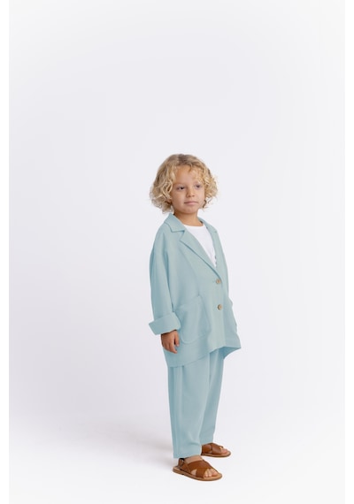 Oliven The Kid Unisex Keten Blazer Ceket Mavi Mavi