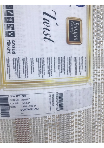 Bünyan Halı Twist 267 Serisi Oturma Salon Yatak Çocuk Odası Halısı Krem