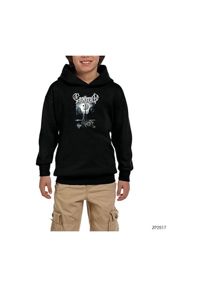 Zepplin Giyim Ensiferum Sword Siyah Çocuk Kapşonlu Sweatshirt