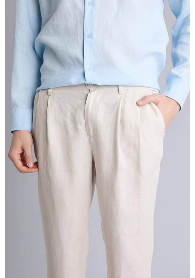 Defacto Relax Fıt Duble Paça Keten Pantolon C1826ax26smbg106 Bej-bg106