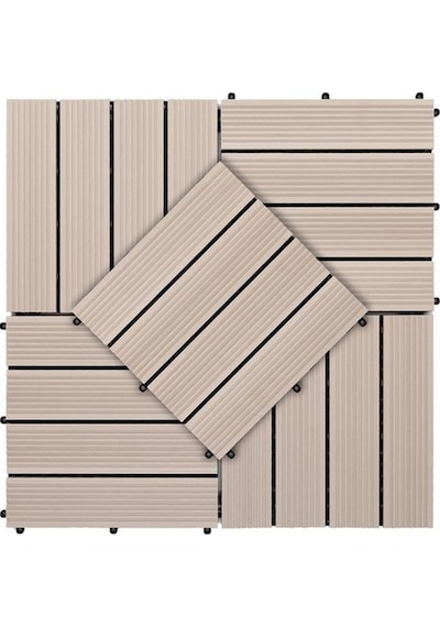 Kompozit Ahşap Karo Deck Sand Beige - 30X30Cm