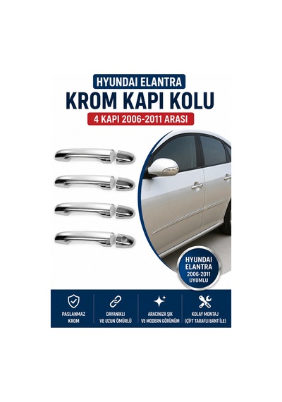 Hyundai Elantra Krom Kapı Kolu 4 Kapı 2006-2011 Arası Hydnelntrkkt00001