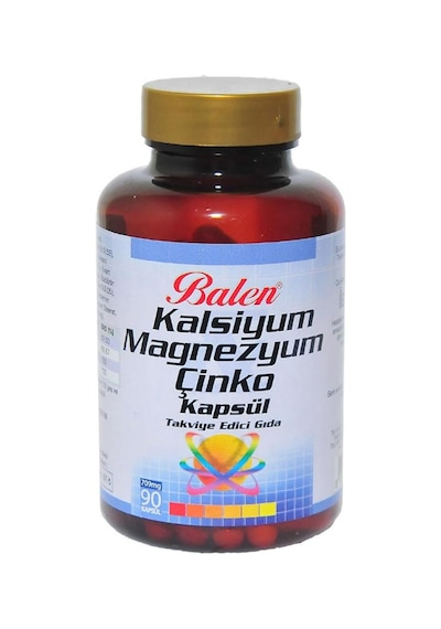 Balen Kalsiyum Magnezyum Çinko Kapsülü Takviye Gıda 709mg 90 Adet