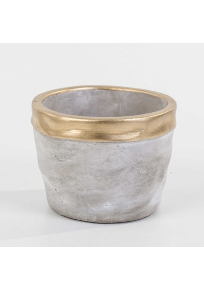 Euro Flora Dore Bantlı Beton Saksı 12X9 Cm