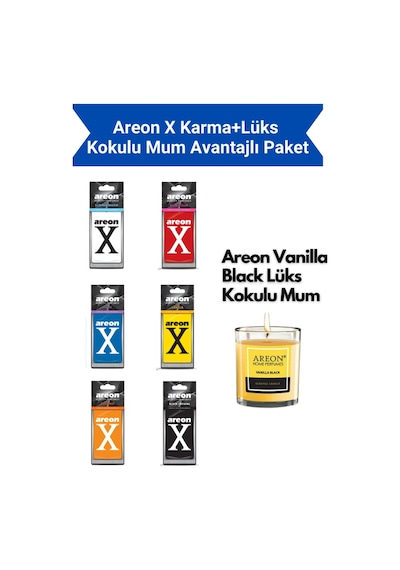 Areon X Karma+vanilla Black Lüks Kokulu Mum Avantajlı Paket