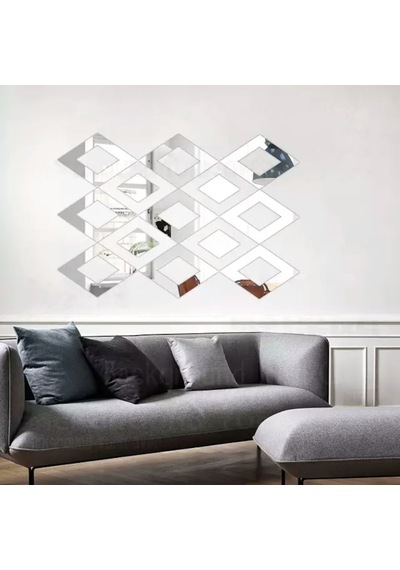 Geometrik Şekilli Dekoratif Ayna Şeffaf