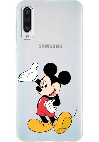 Samsung Galaxy Uyumlu A50s Kapak Mickey Mouse Tasarımlı Şeffaf Silikon Kılıf