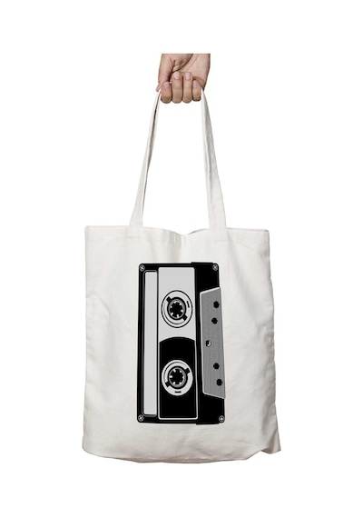 Art Hediye Mixtape Tape Cassette İki Tarafı Kalıcı Baskılı Yıkanabilir Çanta Çok Renkli
