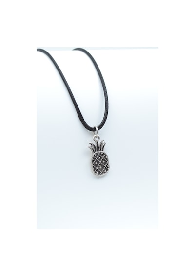Ananas Deri İp Kolye Gümüş