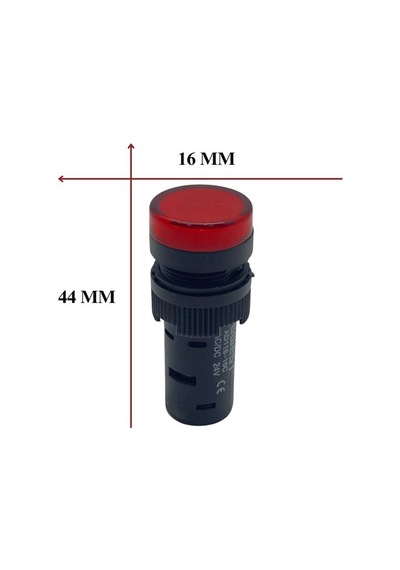 24v Göz Lambası Kırmızı Ledli 19 Mm