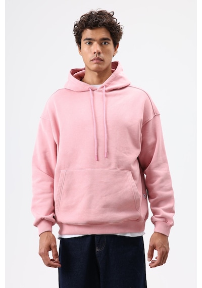 Vamos Basic Oversize Yıkamalı Hoodie Somon