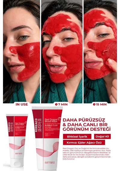 Red Dragon Bubble Clay Yüz Maskesi Tazelenme Parlaklık Nemli Ve İpeksi Köpüren Yüz Maskesi 100 Ml - 807875813