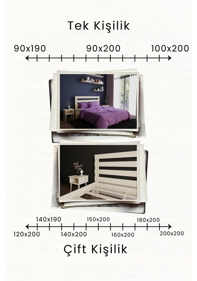 Renazzo Urban Masif Ahşap Karyola Ve 2 Adet Komodin Natürel 140x200 Natürel - 140 X 200