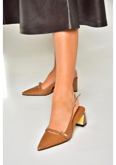 Fox Shoes U654078709 Karamel Kalın Topuklu Kadın Ayakkabı Karamel