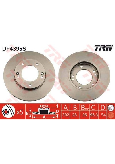 On Fren Dısk Aynası Havalı Kıa Sorento 2,5 Crdı 02 302 X 28 X 26 X 96,3 X 54