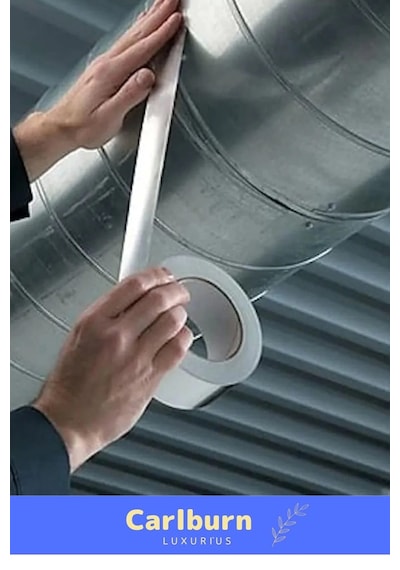 Özel Suya Sıcaklığa Dayanıklı Tamir Soba Boru Yama Alüminyum Yanmaz Folyo Bant 44mm 20mt - 1 Adet