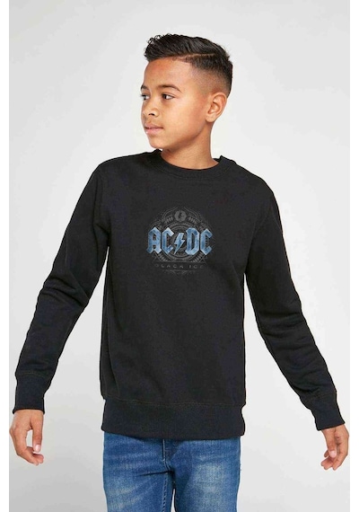Tshirthane Acdc Black Ice Concept Art Baskılı Unisex Çocuk Siyah Sweatshirt Siyah