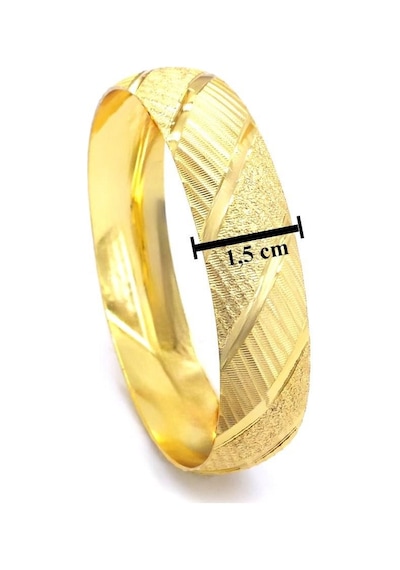 İmitasyon Bilezik Altın Kaplama 1.5 Cm Yan Çizgili Model Blz-3085 Altın