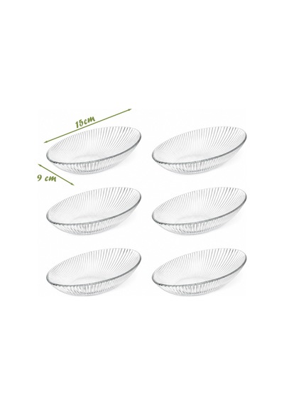 Porsima Viko 4473 6'lı Oval Cam Kase Seti 15 Cm Çerezlik, Reçellik, Kahvaltılık Ve Sosluk