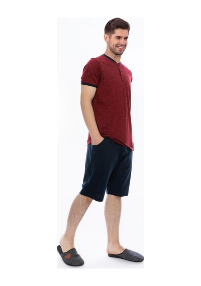Arnetta 2061 Erkek Düğmeli 3'lü Pijama Takım 001