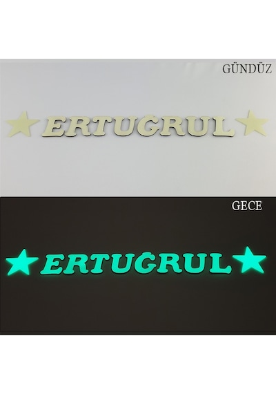 Fosforlu 8 Harf + 2 Yıldız Veya Kalp