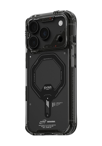 Apple Uyumlu iPhone 18 Pro Max Kılıf M-safe Şarj Özellikli Şeffaf Airbag Skinarma Saido Mag-charge Kapak Füme