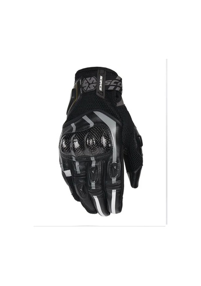 Motoanl Motosiklet Eldiveni Karbon Fiber Koruma Deri Microfiber Kumaş Motor Eldiven Siyah