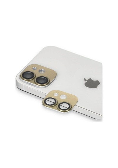 Mey İthalat Apple iPhone Uyumlu,  11 Pers Alüminyum Kamera Lens - Gold
