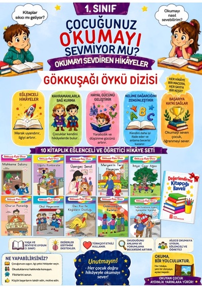 1.sınıflar İçin Öğretmen Onaylı Hikaye Seti 10'lu