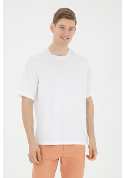 U.S. Polo Assn. Erkek Comfort Fit Bisiklet Yaka Beyaz Tişört 50287046-VR013