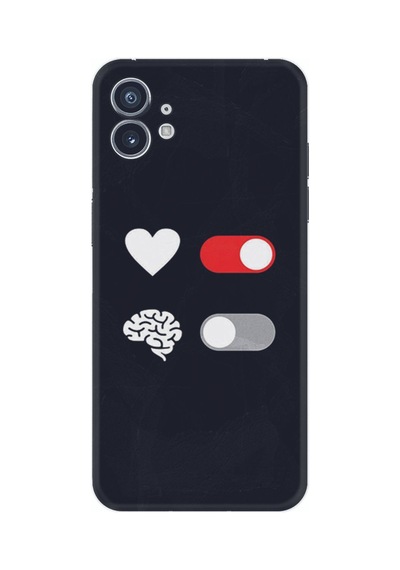 Nothing Phone 2 Kılıf Silikon Desen Özel Seri Love Brain 1722