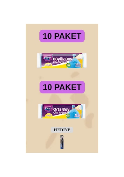 Çöp Torbası Büyük Boy 65x80 Orta Boy 55x60 Prx018
