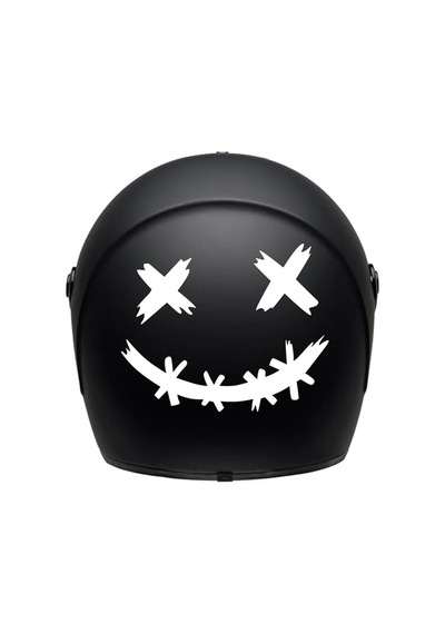 Dikenli Gülen Yüz Araç, Araba, Oto, Motorsiklet, Kask, Laptop, Cam Sticker 12x15 Cm 1