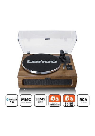 Lenco Ls-410 Wa Ahşap 4 Hoparlörlü Bluetoothlu Pikap Plak Çalar