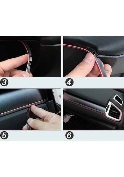 Mercedes C180k Araç Içi Nikelaj Kırmızı 2 Metre Torpido Ip Trim Fitili