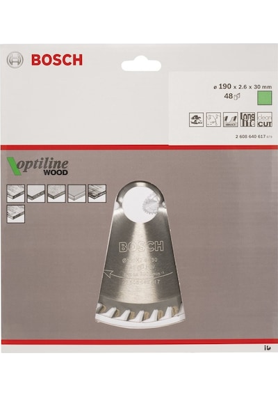Bosch Optiline Wood 190 x 30 MM 48 Diş Daire Testere Bıçağı - 2608640617