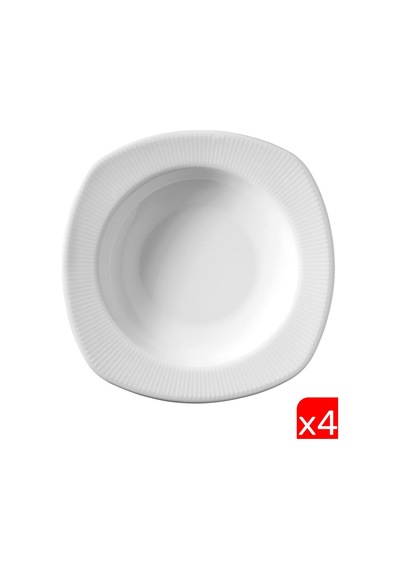 Kütahya Porselen Çisil Çukur Tabak 22cm Csl22ck00 4 Lü Krem