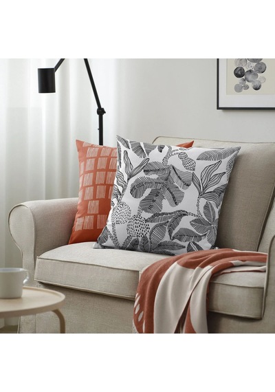 Ikea Brokdracena Yastık Kılıfı 50 X 50 Cm Siyah - Beyaz