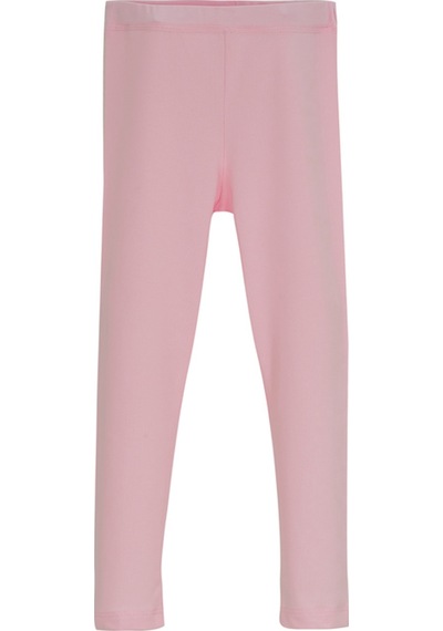 Lovetti Açık Pembe Kız Çocuk Tam Boy Düz Basıc Tayt Pembe