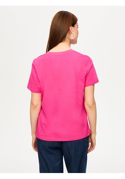 Pamuk V Yaka T-shırt S26tsh007 Bs26tsh007173 Pembe