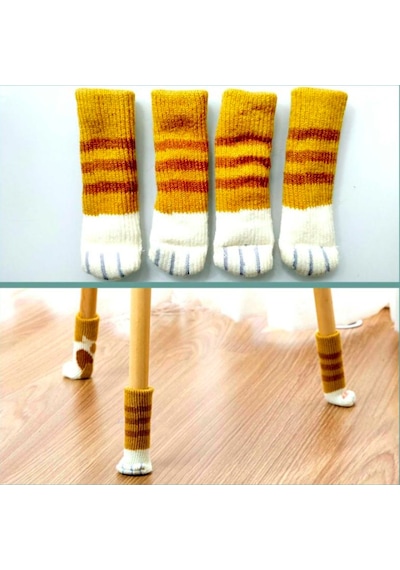 Omeniv Sandalye Koltuk Puf Sehpa Ayağı İçin Kedi Pati Çorap 2