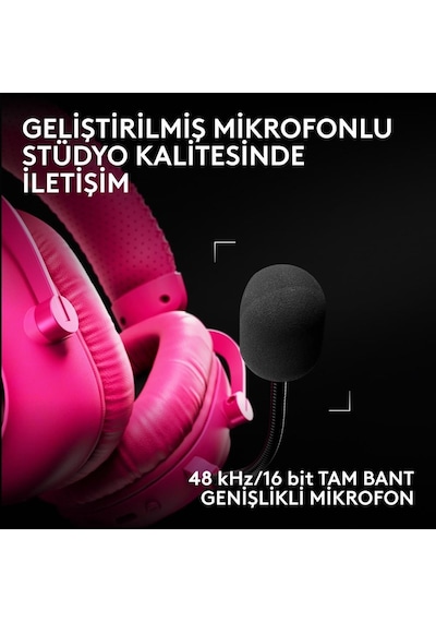 Logitech G Pro X3 Lightspeed Kablosuz Bluetooth Oyuncu Kulaklığı - Pembe
