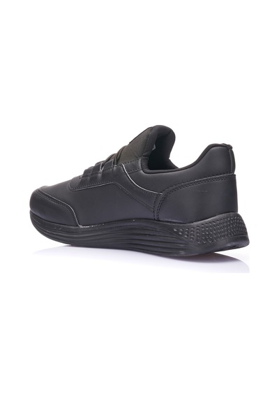 Günlük Erkek Yetişkin Sneaker Büyük Numara Spor Ayakkabı Lastik Bağcıklı Rahat Esnek 110c Siyah - Siyah