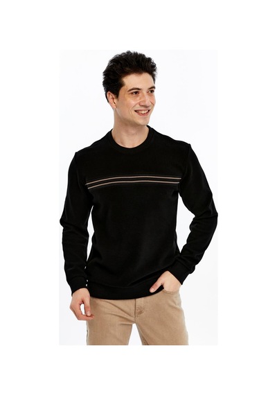 AR-MA Arma Erkek Regular Fit Selanik Kumaş Çizgi Baskılı Bisiklet Yaka Kazak %65 Pamuk %35 Polyester K30124697702 Siyah AR-MA Arma Erkek Regular Fit Selanik Kumaş Çizgi Baskılı Bisiklet Yaka Kazak %65 Pamuk %35 Polyester K30124697702 Siyah