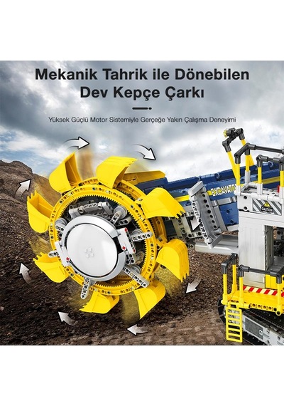 Reobrix Technic 22017 Kepçeli Ekskavatör Kumandalı&motorlu Yapı Blok Seti Building Bucket Wheel Excavator -3188parça