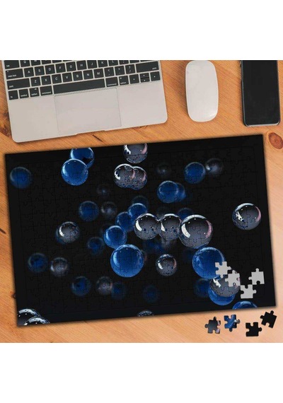 Siyah Zeminde Renkli Toplar 240 Parça Puzzle Yapboz-75010